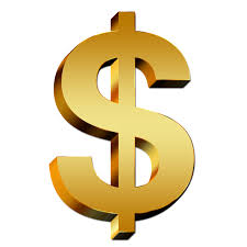Large gold dollar sign like a statue